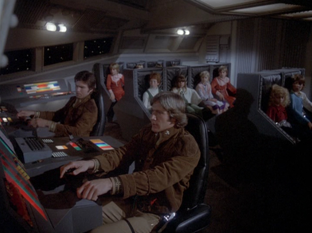 The interior of a shuttle in the Galactica 1980 episode, "The Super Scouts, Part I".