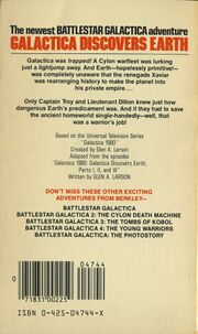 Thumbnail for File:Galactica Discovers Earth back cover.jpg
