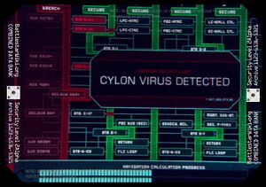 Cylon computer virus attacking firewall.jpg