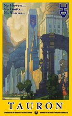 Thumbnail for File:Trevor Gore - Tauron travel poster.jpg