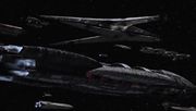 Thumbnail for File:Fleet &amp; Rebel Basestar.jpg