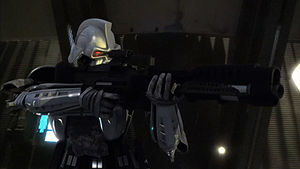 Cylon War-era Centurion fires weapon, "Daybreak, Part II".jpg