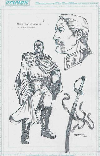 Concept art for Adama in pencil.[3]