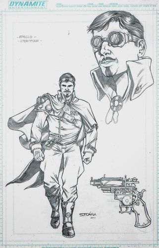 Concept art for Apollo in pencil.[3]