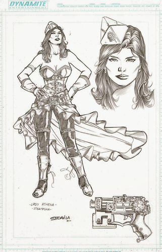 Concept art for Athena in pencil.[3]