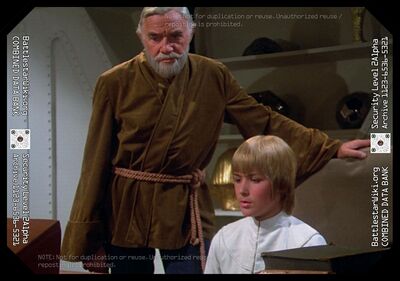 Obi-Wan teaches Luke the ways of the Force... Oh, wrong show.