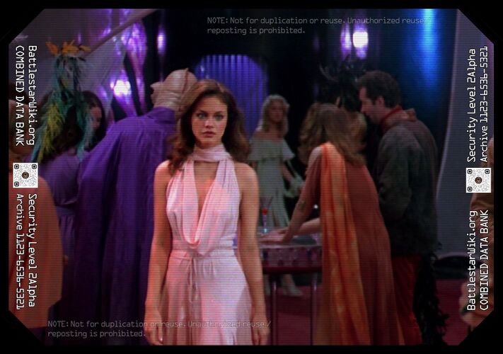 Athena on Carillon, with patrons in the background.