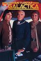 Photo cover. Promotional photo featuring Richard Hatch, Lorne Greene, and Dirk Benedict (L-R).