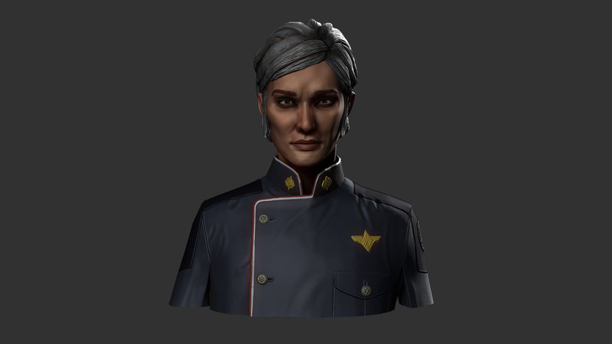 Unused character concept created by Sam Nilson.[1] Front view.