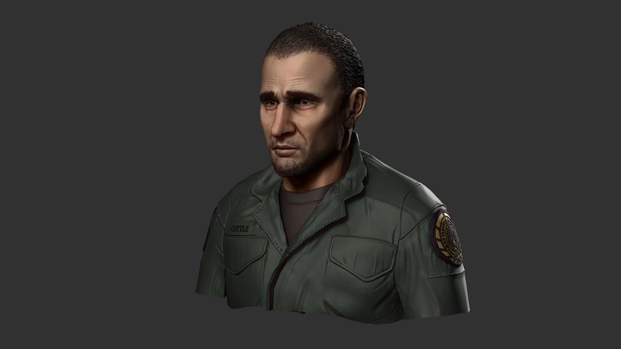 Unused character concept created by Sam Nilson.[1] 3/4 view.