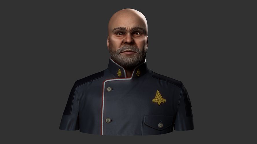 Unused character concept created by Sam Nilson.[1] Front view.