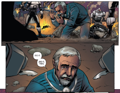In his nightmares, Adama begs for death by the hand of the very Cylons who killed his wife, Ila ((Comics: Classic Battlestar Galactica Vol. 2 #1)).