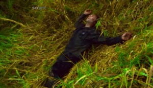 Baltar in crucifixion pose in ep13.jpg