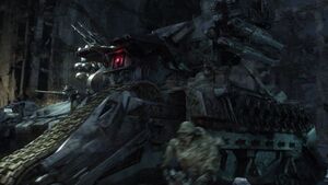 During a fierce offense by the Maytorians, Cylon tanks open fire on their opponents during a perilous bridge crossing (Classic Battlestar Galactica Vol. 1 #3).