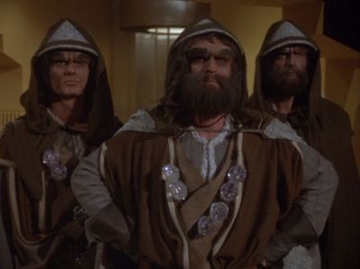 A trio of Borellian Nomen on a blood hunt for "the jackal, Captain Dmitri" (TOS: "The Man with Nine Lives").