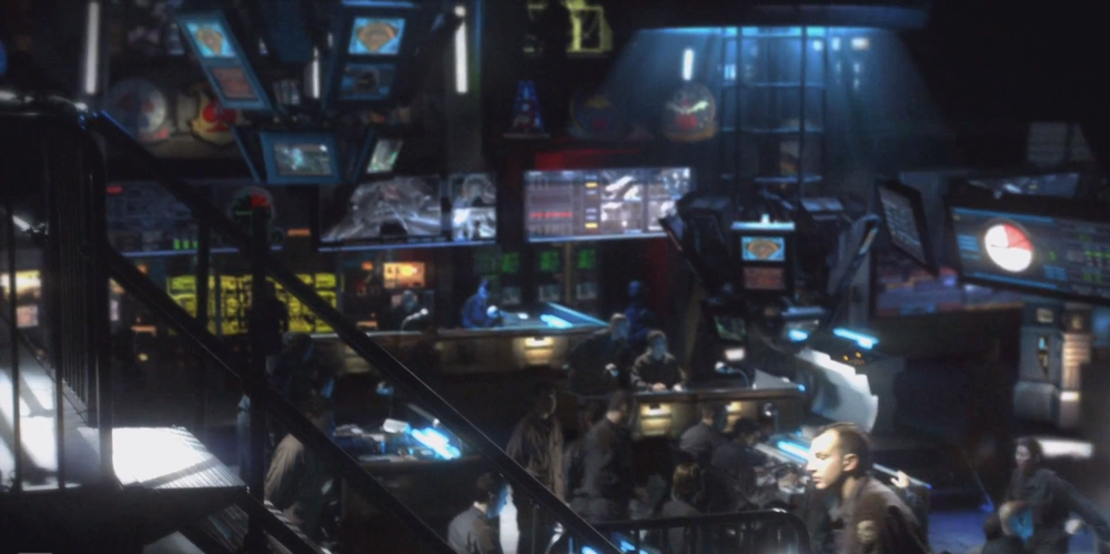 Galactica's CIC in its original configuration during the Cylon War.
