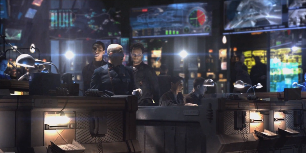 Galactica's CIC in its original configuration during the Cylon War.