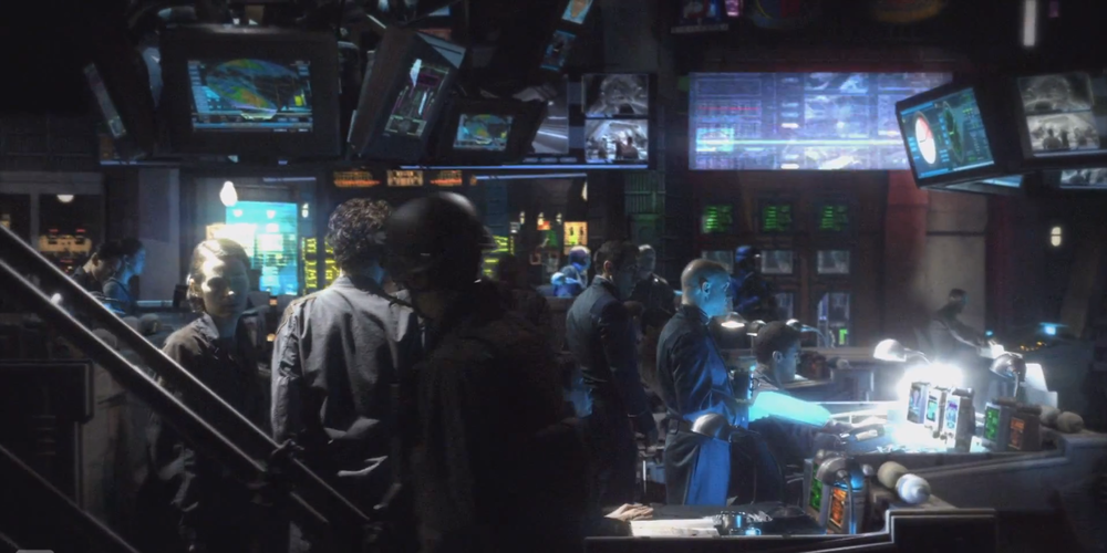 Galactica's CIC in its original configuration during the Cylon War.