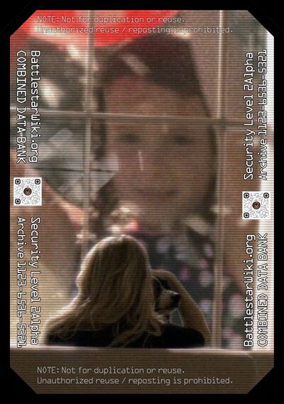 A video of a six-year-old Zoe Graystone playing in some kind of waterpark, as viewed by Amanda Graystone on a large set of windows in the living room (CAP: "Rebirth").