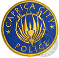Closeup of the Caprica City Police patch, employed in the final years of Caprica's existence (98YR-2000BYR/2 BCH-0 BCH).