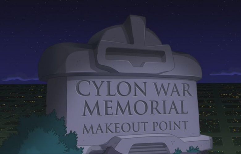 Cylon War Memorial Makeout Point in Bender's Big Score.