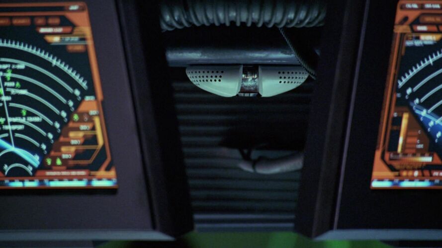 A transponder on the base of Galactica's DRADIS console (TRS: "Miniseries, Night 2").