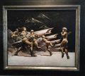Frank Frazetta's original artwork Scramble, oil on canvas, and framed.