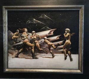 Frank Frazetta - Oil on Canvas - Battlestar Galactica Scramble.jpeg