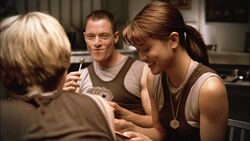 Helo, Boomer and Starbuck (foreground, back to viewer) in a game of Full Colors