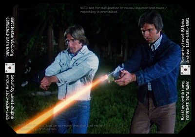 Dillon and Troy plough the fields with their laser pistols (1980: "Space Croppers").
