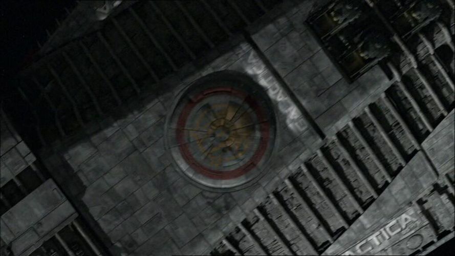 On Galactica's hull.