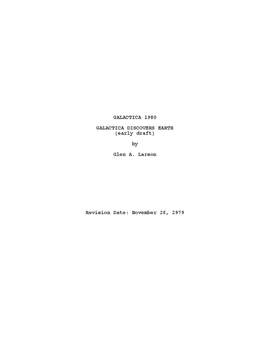 File:Galactica Discovers Earth script - Early Draft.pdf - Battlestar ...