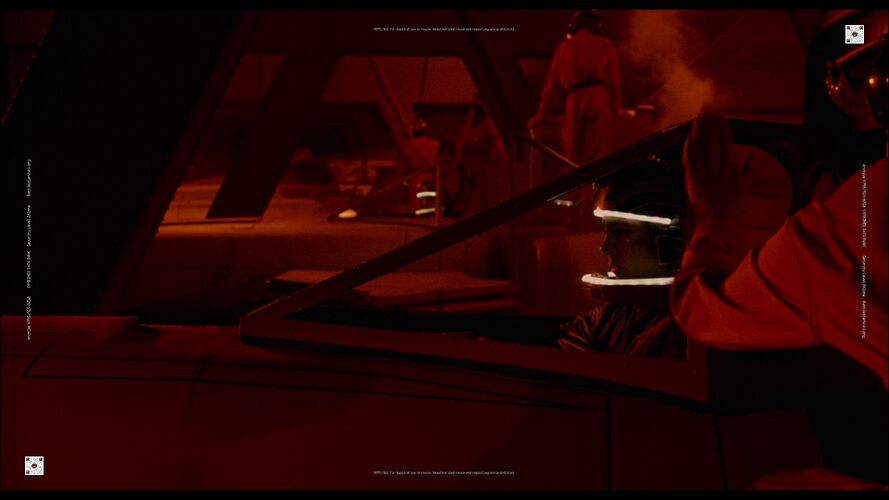 Maintenance crew complete their in the launch bay before Vipers launch (TOS: "Saga of a Star World").