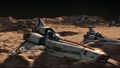 A squadron of Mk. IIs fly in formation during the Battle for the Tylium Asteroid