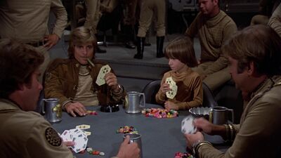 A high-stakes game of Pyramid waged with jellybeans while imbibing on fruit juice (TOS: "The Lost Warrior").