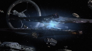 Thumbnail for File:Rebel Baseship Jumps Away From Fleet.png