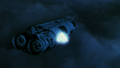 Apollo's Viper flies next to a Cylon fuel tanker (TOS: "Saga of a Star World")