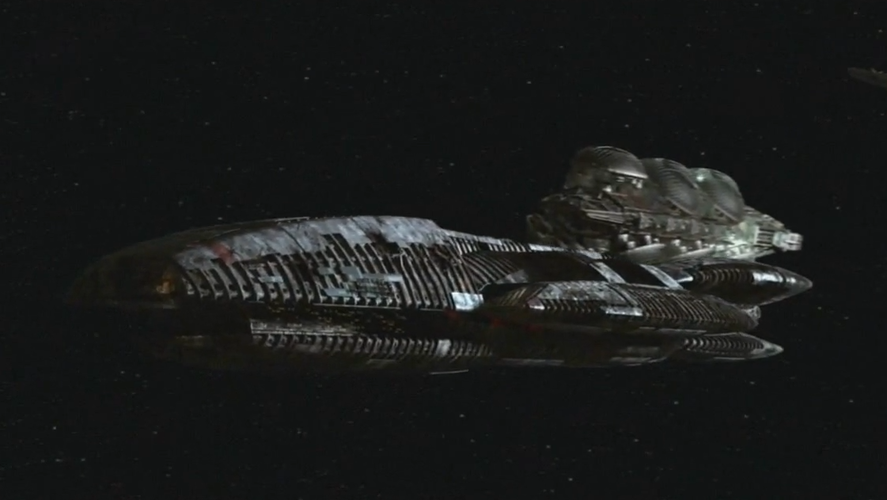 The Botanical Cruiser sees Galactica off, as she prepares to jump away to the Cylon Colony.