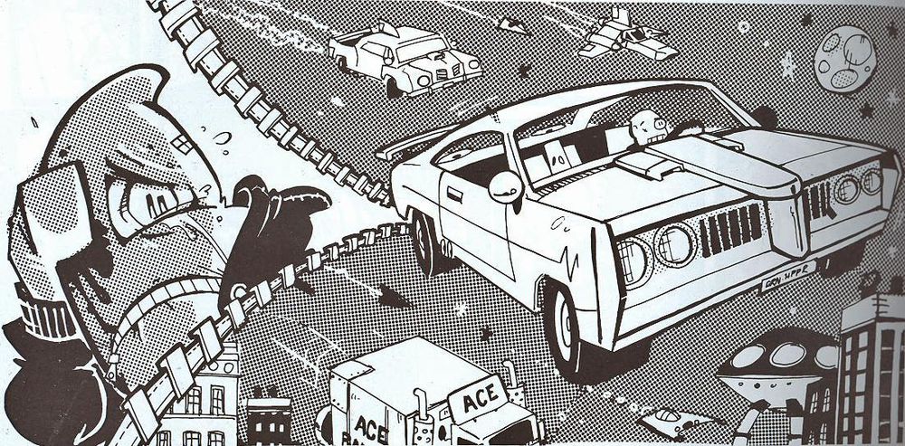 A Colonial Viper seen next to Drywall's car.