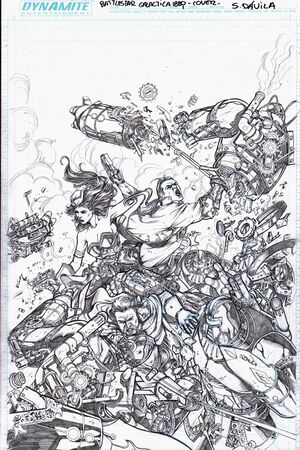Sergio Davila - In-Progress Cover Battlestar Galactica 1880 1.jpg