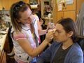 Skylar Tyj in the makeup trailer during the production of "Daybreak".
