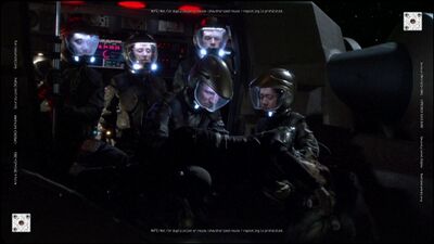 Hard Eight's dead body is jettisoned (TRS: "The Face of the Enemy").