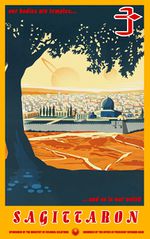 Thumbnail for File:Trevor Gore - Sagittaron travel poster.jpg