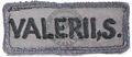 Velcro name patch of Sharon Valerii for her duffel bag.