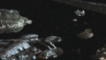 Seen with the Fleet just before Galactica jumps away to the Cylon Colony (TRS: "Daybreak").